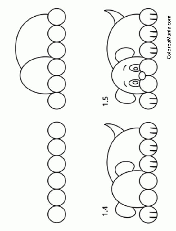 Colorear Dibujar perrito con ocho circulos (Como dibujar un perro), dibujo para colorear gratis Colorear Dibujar perrito con ocho circulos (Como dibujar un perro), dibujo para colorear gratis