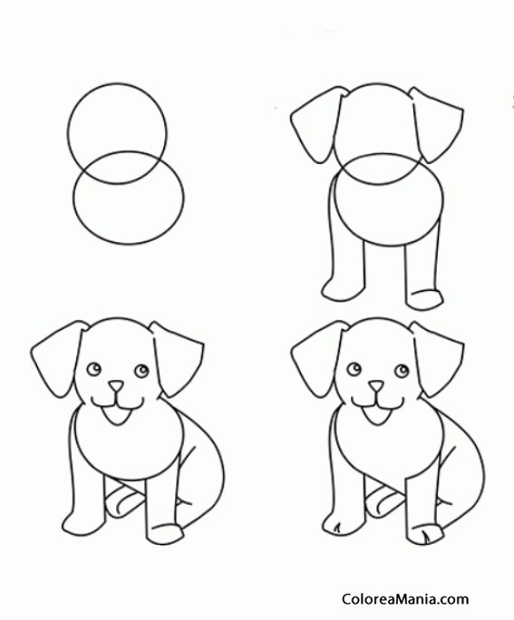 Colorear COmo dibujar un perro sentado (Como dibujar un perro), dibujo para  colorear gratis