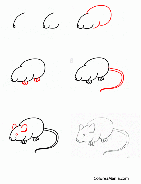 Colorear Como dibujar un ratn 2