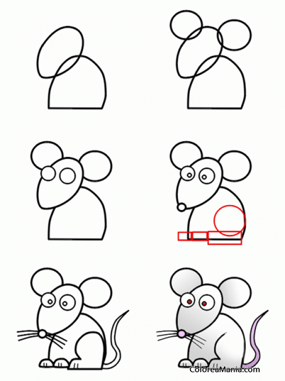 Colorear Dibujar ratn, cmic