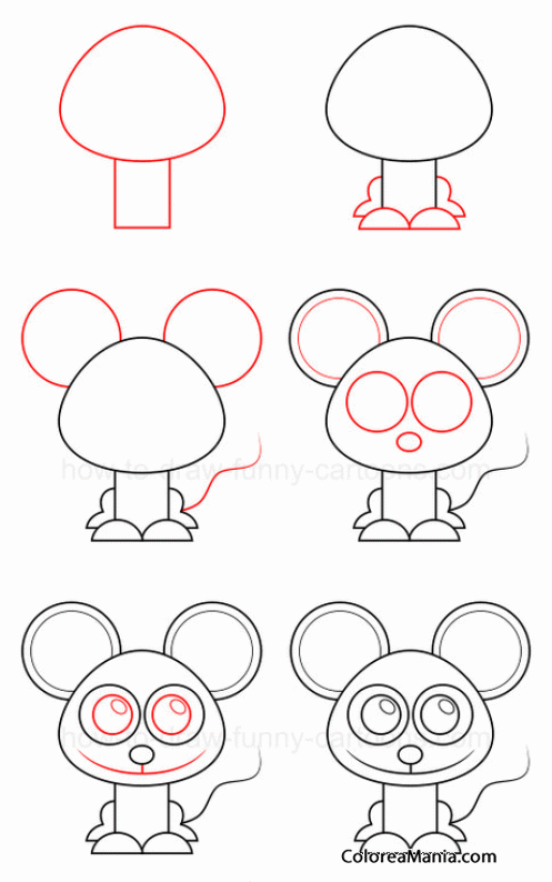 Colorear DIbujar ratón, sentado (Como dibujar un ratón), dibujo para colorear gratis Colorear DIbujar ratón, sentado (Como dibujar un ratón), dibujo para colorear gratis