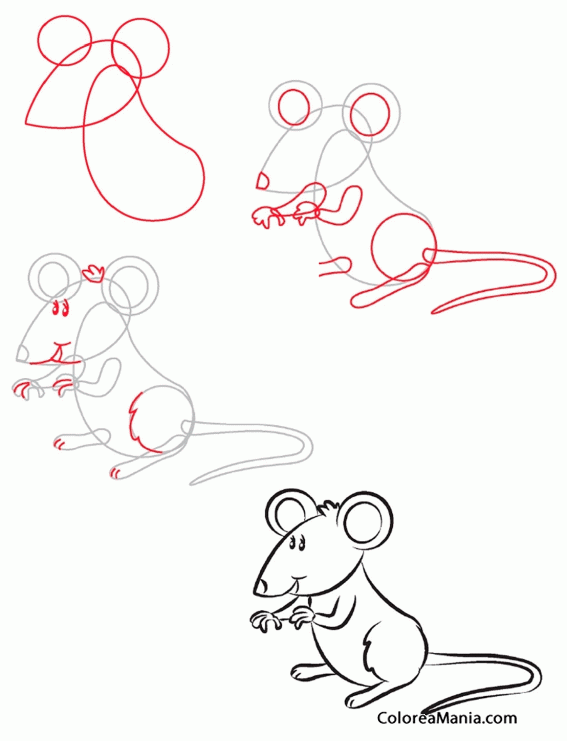 Colorear Dibujar ratn sonriente