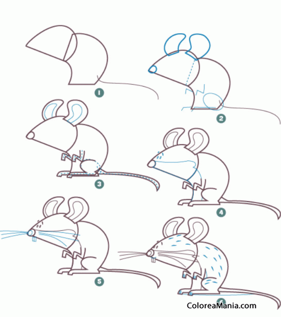 Colorear Comment dessiner une souris