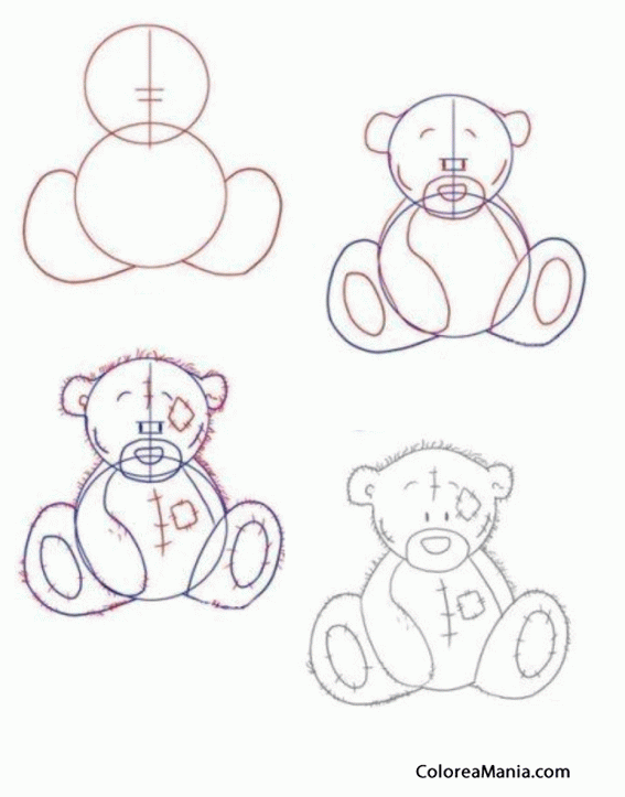 Colorear Como dibujar osito de peluche (Como dibujar un oso), dibujo para  colorear gratis
