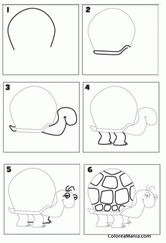 Colorear Como dibujar una tortuguita