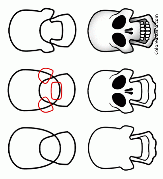 Colorear Como dibujar cara calavera