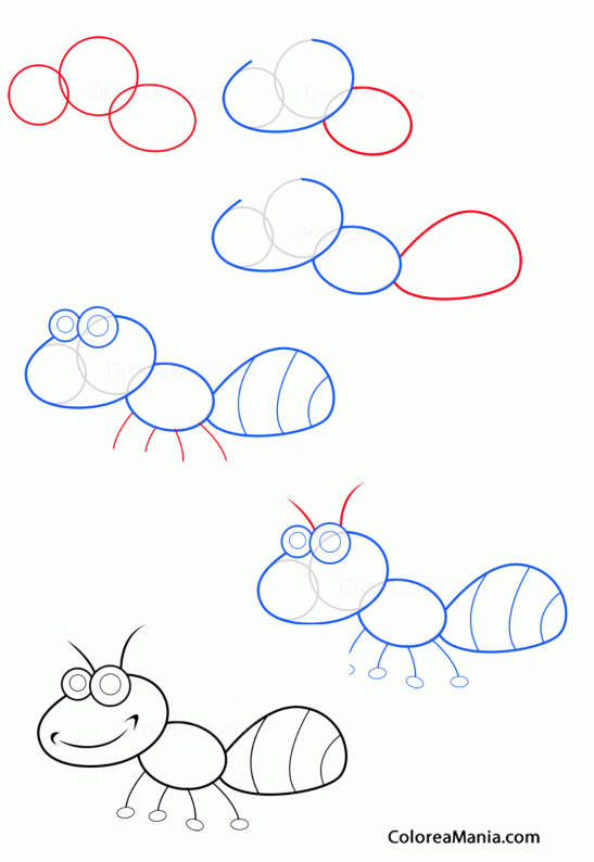 Colorear Dibujar hormiga cmica