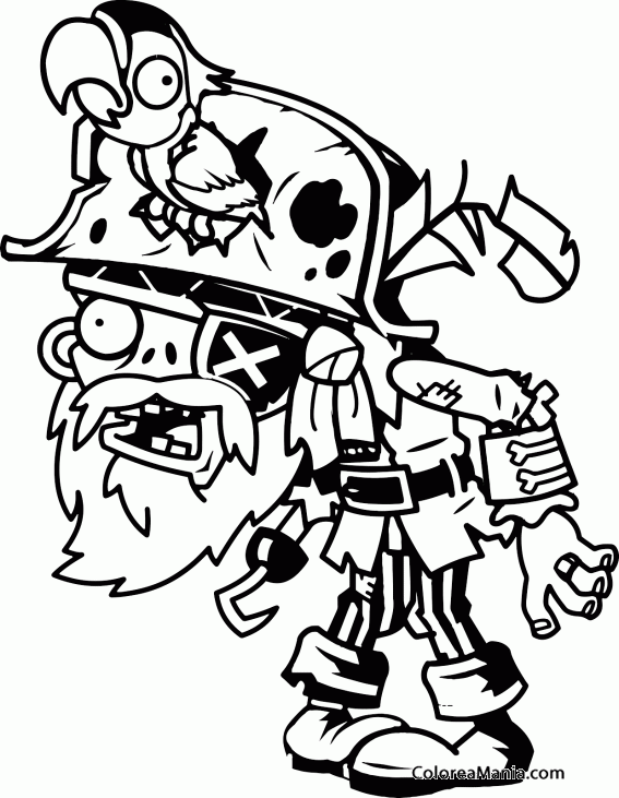 Colorear Pirata Zombie